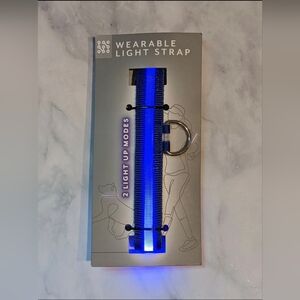 Wearable LED Light Strap Adjustable Blue Safety Band 2 Light Modes People Pets